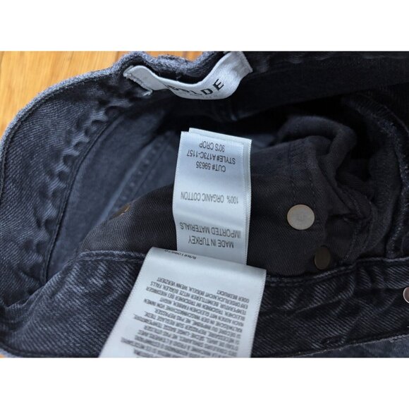 AGOLDE Jeans Womens Sz 25 90's Crop High Rise Black Distressed Denim Pants - Picture 6 of 10